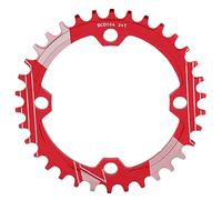 DGLDCSHUAI Lebycle 34T Rueda de Cadena de Bicicleta de montaña Disco de Dientes Positivos y Negativos de aleación de Aluminio a Prueba de Herrumbre (Roja)