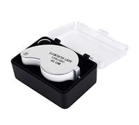 DGLDCSHUAI Lupa Iluminada con Lentes de Aumento de Lectura Astilla 40X Lupa Eweler de Vidrio con lámpara LED