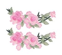 DGLDCSHUAI Parche bordado para coser flores de algodón ambiental único accesorios de ropa de bricolaje para chalecos sombreros (Rosa roja)