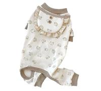 DGLDCSHUAI Ropa para Perros Patrón Lindo Ropa para Mascotas cómoda y cálida de Cuatro Patas con Bufanda para Fiesta en casa (S)