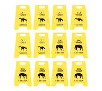 DGLDCSHUAI Señal de precaución de vómito de Gato, diseño Innovador de plástico, señal de Advertencia de vómito de Perros Obvios para Interiores (Amarilla)