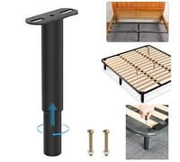 DGN 1 Pieza Patas para Somier Extensibles 18-30cm Patas Altura Universal, Sin Taladrar, Patas Negras Atornilladas de Metal, Patas Regulables para Muebles Sofas Cama