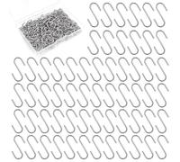 DGN 200 unidades Mini ganchos en S, 2 mm, pequeños ganchos en S, ganchos de drenaje en S para Opbergdoos, Herbruikbaar pequeños metales S ganchos, Om op te hangen, voor Sieraden, Hangers