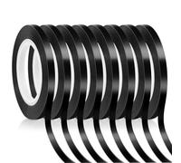 DGN 8 Rollos Cinta Adhesiva Negra para Pizarra Blanca, 3mm x 66m Cinta Gráfica Autoadhesiva, Tiras Adhesivas Pizarra Blanca, Cintas de Marcador de Rejilla Fina para Hogar, Escuela, Oficina, Bricolaje