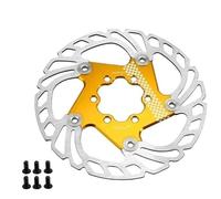 DGOINGPI Disco de Freno de Bicicleta 140mm 160mm 180mm 203mm Rotores de Freno de Disco de 6 Orificios Aptos para Freno de Disco hidráulico Shimano(140mm Golden)