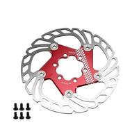 DGOINGPI Disco de Freno de Bicicleta 140mm 160mm 180mm 203mm Rotores de Freno de Disco de 6 Orificios Aptos para Freno de Disco hidráulico Shimano(140mm Red)