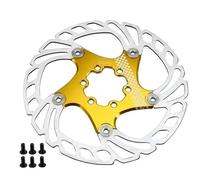 DGOINGPI Disco de Freno de Bicicleta 140mm 160mm 180mm 203mm Rotores de Freno de Disco de 6 Orificios Aptos para Freno de Disco hidráulico Shimano(160mm Golden)