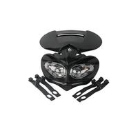DGOINGPI Faro Compatible Lámpara LED de doble cabezal para motocicleta, luz de carenado para Dirt Pit Bike ATV Hi Lo Beam, faro de motocicleta de 4 ojos Faro Adicional para Moto