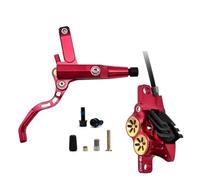 DGOINGPI Freno de Disco hidráulico de 4 pistones MTB, 900mm, 1700mm, Pastillas de Freno de Resina de 4 pistones, Freno de Disco Ultraligero Am DH Road(Red R splittyp 1700)