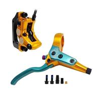 DGOINGPI Freno de Disco hidráulico de 4 pistones MTB, Pastillas de Freno de 850mm y 1700mm, Abrazadera Delantera y Trasera para Bicicleta de montaña(Gold RR Split-Type)