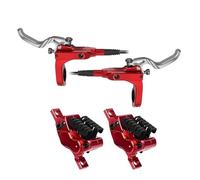 DGOINGPI Freno de Disco hidráulico MTB de 4 pistones, Pastillas de Freno de refrigeración de 850mm y 1500mm, presión de Aceite Am DH, Freno de Disco(Red-LFRR)