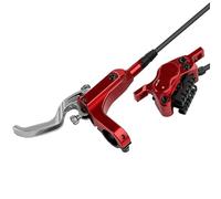 DGOINGPI Freno de Disco hidráulico MTB de 4 pistones, Pastillas de Freno de refrigeración de 850mm y 1500mm, presión de Aceite Am DH, Freno de Disco(Red-Left Front)