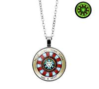 DGP Iron Man Tony Stark Reactor de Cristal fosforescente Arco Corazón Colgante Collar