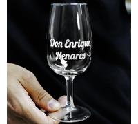 Dgregalos Copa catavino de cristal con el nombre o el diseño que elijas grabada a láser para ferias, eventos, vino. Copa para vino fino o vino de Jerez