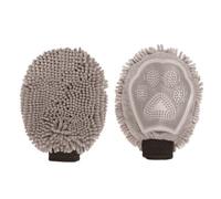 DGS Manopla de Microfibra y Goma Gris para perros y gatos