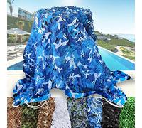 DGSFES Red de Camuflaje Azul Malla Camuflaje Sombra para Caza,3x3m Red Camuflaje Protector Solar Malla Ocultacion Militar,Exterior Red Camuflaje Sombra Decoracion Coch Jardin