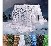 DGSFES Red de Camuflaje Blanco Malla Camuflaje Sombra para Caza,4x7m Red Camuflaje Protector Solar Malla Ocultacion Militar,Exterior Red Camuflaje Sombra Decoracion Coch Jardin