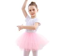 DGSHIRLDJO Faldas de Tutú, 5 Capas Falda Tul Princesa Tutus Faldas para Niñas 3-8 Años Cumpleaños/Daily Wear/Halloween Disfraz (Rosa)