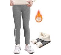 DGSHIRLDJO Leggings térmicos niñas, Leggings Gruesos Forrados niñas algodón cálido Pantalones Leggings térmicos para niños y niños pequeños(Gris,140)