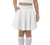 DGSHIRLDJO Niños Niñas Falda, Casual Mini Falda Plisada Skater Falda, Stretch Tennis Falda con 4 Bolsillos Golf Skorts Falda Deportiva 5-14 años (FR/ES, Edad, 10 años, 12 años, Regular, Blanco)