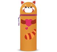 DGTSYAL Kawaii Estuche Escolar de Silicona Blanda 2 en 1, Portalápices de Mesa, Cremallera, Cute Estuche Papeleria de Cremallera (Mapache)