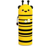 DGTSYAL Kawaii Estuche Escolar de Silicona Blanda 2 en 1, Portalápices de Mesa, Cremallera, Cute Estuche Papeleria de Cremallera (Abejas)