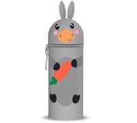 DGTSYAL Kawaii Estuche Escolar de Silicona Blanda 2 en 1, Portalápices de Mesa, Cremallera, Cute Estuche Papeleria de Cremallera (Burros Zanahoria)