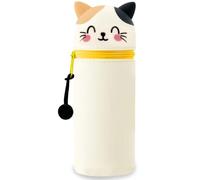DGTSYAL Kawaii Estuche Escolar de Silicona Blanda 2 en 1, Portalápices de Mesa, Dulces Gatos, Cremallera, Cute Estuche Papeleria de Cremallera para Lápices de Colores Rotuladores para Niños Niñas