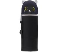 DGTSYAL Kawaii Estuche Escolar de Silicona Blanda 2 en 1, Portalápices de Mesa, Dulces Gatos, Cremallera, Cute Estuche Papeleria de Cremallera para Lápices de Colores Rotuladores para Niños Niñas