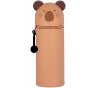 DGTSYAL Kawaii Estuche Escolar de Silicona Blanda 2 en 1, Portalápices de Mesa, Dulces Kapybara, Cremallera, Cute Estuche Papeleria de Cremallera para Lápices de Colores Rotuladores para Niños Niñas