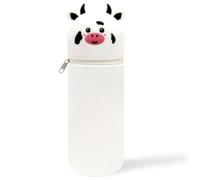 DGTSYAL Kawaii Estuche Escolar de Silicona Blanda 2 en 1, Portalápices de Mesa, Dulces Vaca, Cremallera, Cute Estuche Papeleria de Cremallera para Lápices de Colores Rotuladores para Niños Niñas