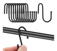 DGUSO Ganchos Forma S 10 Piezas Gancho Pequeño y Resistente Ganchos en Forma de S Negros Ganchos para Perchero Ganchos en Forma de S de Acero Inoxidable para Cocina Baño Dormitorio Oficina (Negro)