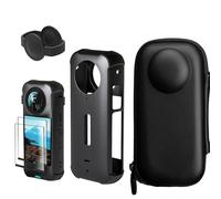 DGUSO Kit de Accesorios 6 en 1 Accesorios Insta360 X3, Funda de Silicona para Insta360 X3 y Tapa de Lente, 2 Protector Pantalla Insta360 X3, Estuche De Transporte para Insta360 X3 con Mosquetón