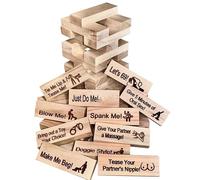 DGUSO Torre de Bloques de Madera Juego Bloques Madera Torre Apilable de Bloques de Madera, Divertidos Juegos de Pareja para Adultos con Divertidas Preguntas y Retos para Adultos