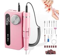 DGXWLLW Kit profesional de taladro de uñas eléctrico portátil, lima de uñas eléctrica de 45000 RPM para uñas de poligel, uñas acrílicas, herramienta de eliminación de esmalte de uñas 12 en 1 para