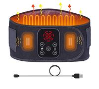 DGYAO Cinturón de calefacción cálido con calambres masaje de vibración para alivio del dolor de cintura lumbar, inalámbrico, portátil, fuente de alimentación extraíble con recarga USB para apoyo de espalda baja, dispositivo de terapia de calefacción del vientre