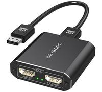 DGYBDFC Adaptador Displayport a HDMI dual 4K60Hz para PC, portátil, tarjeta gráfica DP 1.4 a 2 monitores HDMI2.0, extensión de pantalla Displayport a HDMI Splitter 1 en 2 salidas Hub MST modo de