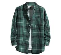 DGZTWLL Camisas de manga larga para hombre, estampadas, para verano, casual, a la moda, con botones, ligeras, para festivales, vacaciones, para hombre, verde, XL