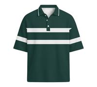 DGZTWLL Polo a rayas para hombre, manga corta, bloque de color, mezcla de algodón, casual, camiseta de golf, ajuste clásico, camiseta deportiva de verano, azul marino y blanco, Verde tirando a negro