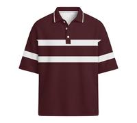 DGZTWLL Polo a rayas para hombre, manga corta, bloque de color, mezcla de algodón, casual, camiseta de golf, ajuste clásico, camiseta deportiva de verano, azul marino y blanco, rosso, L