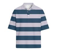 DGZTWLL Polo a rayas para hombre, manga corta, color azul y blanco, contraste, bloque de color, casual, camiseta de golf, mezcla de algodón, ajuste clásico, camiseta deportiva de verano, Morado (, XL