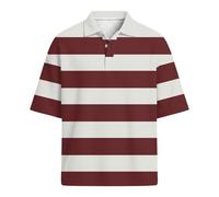 DGZTWLL Polo a rayas para hombre, manga corta, color azul y blanco, contraste, bloque de color, casual, camiseta de golf, mezcla de algodón, ajuste clásico, camiseta deportiva de verano, rosso, 5XL