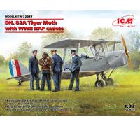 Dh. 82A Tiger Moth Con WWII Raf Cadetes 1 :3 2 Plástico Modelo Kit Icm