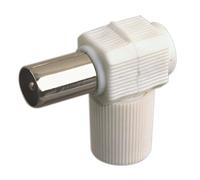DH Conector TV macho acodado/bisagra. negro
