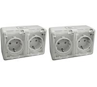 DH DOBLE BASE SCHUKO ESTANCA (Paquete de 2)