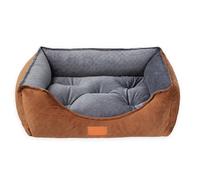 DH DREAMER HOME Cama para Perros Suave y Cómoda con Base Antideslizante Funda Extraíble con Cremallera- Cama Antiestrés Lavable para Mascotas, Funda Transpirable y Relleno Acolchado 57x42x17cm