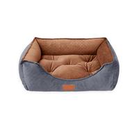 DH DREAMER HOME Cama para Perros Suave y Cómoda con Base Antideslizante Funda Extraíble con Cremallera- Cama Antiestrés Lavable para Mascotas, Funda Transpirable y Relleno Acolchado 57x42x17cm