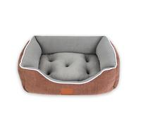 DH DREAMER HOME Cama para Perros Suave y Cómoda con Base Antideslizante Funda Extraíble con Cremallera- Cama Antiestrés Lavable para Mascotas, Funda Transpirable y Relleno Acolchado 57x42x17cm