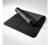 DH DREAMER HOME Esterilla de Yoga Medida XL de PU de Color Negro - Base de caucho natural antideslizante, Antidesgarro, Antibacteriana y Hipoalergénico - 183cm x 61cm x 5mm - 3.3KG