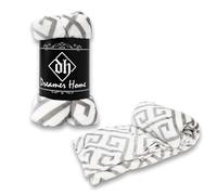 DH DREAMER HOME Manta Polar de Microlina Dibujo Estampada 220 x 240 cm - Cobija Suave Ligera Cálida Lavable a Máquina para Sofá, Cama o Viaje (Greco Gris)